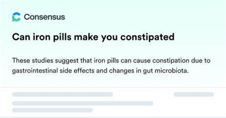 Can iron pills cause constipation?