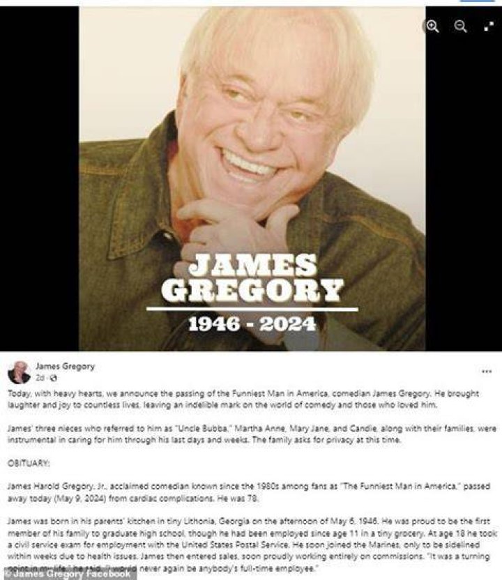 Is actor James Gregory still alive?