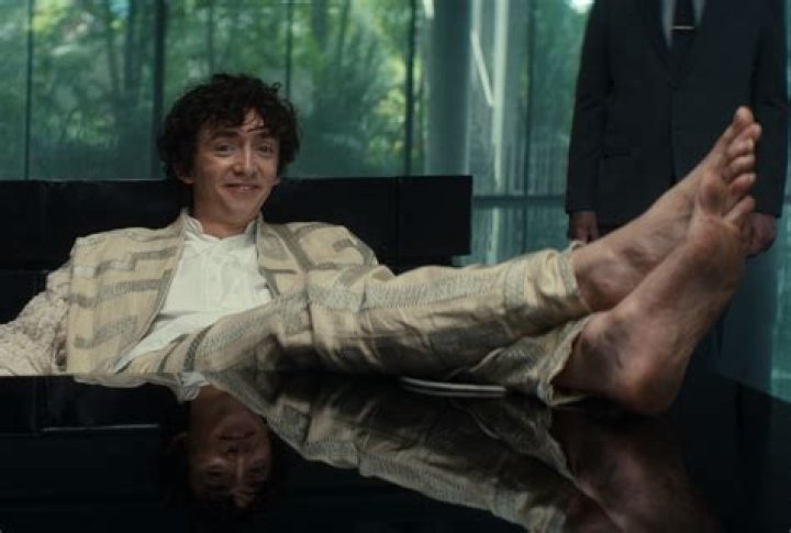 Samuel Blenkin with his co-star on the set.