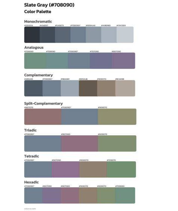 What colors go good with slate gray?