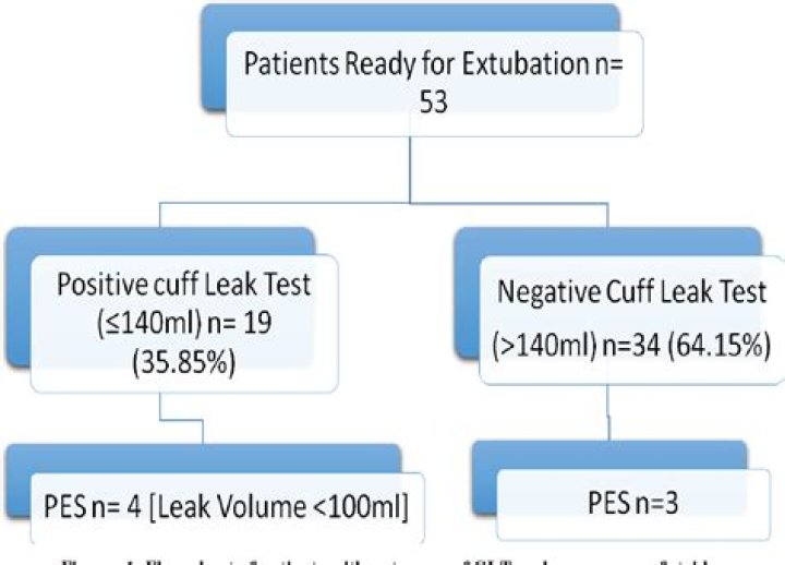 What does a positive cuff leak test indicate?
