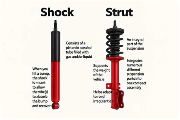 What is the difference between a strut and a shock?
